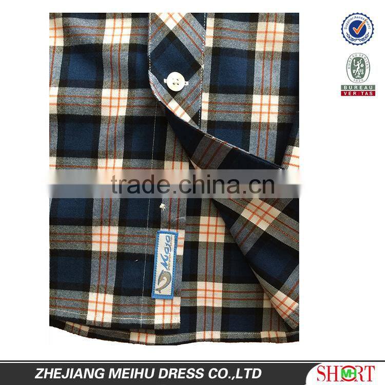 2016 High quality Custom men big check flannel shirt , men plaid casual shirt
