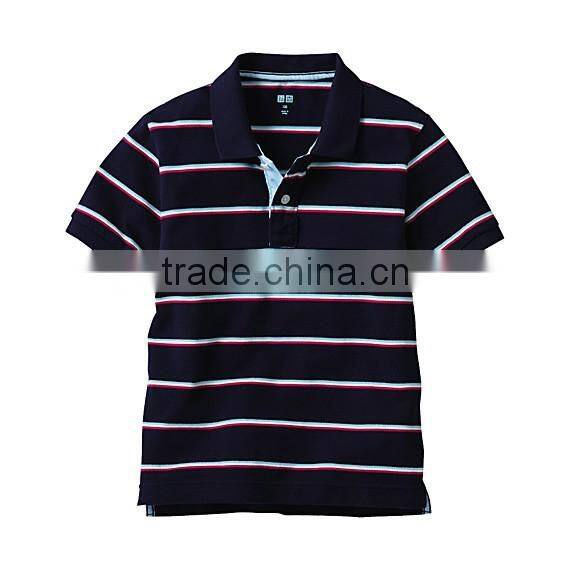 custom stripes kid polo shirts supplier in Guangzhou