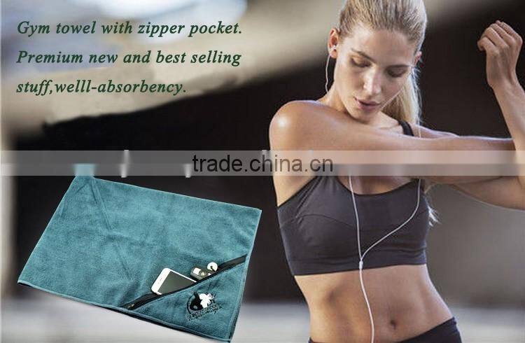 Bamboo sports towel with zipper