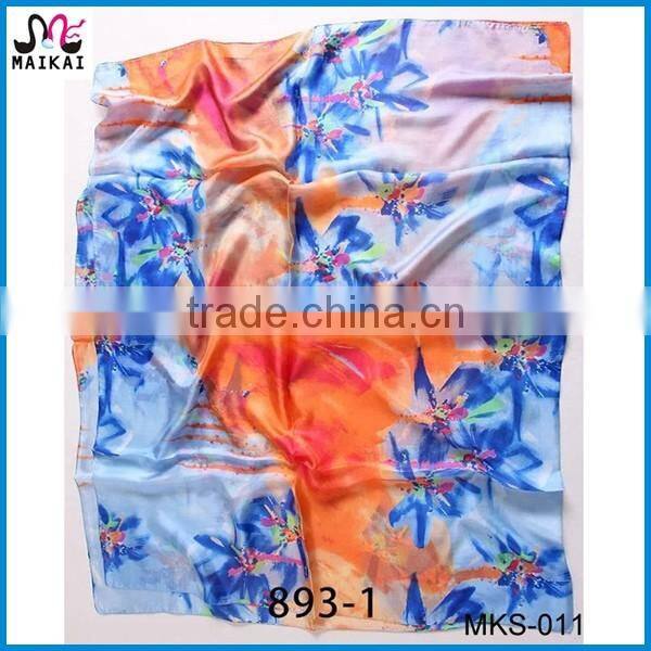 Factory price 2016 new design 100 silk head scarf