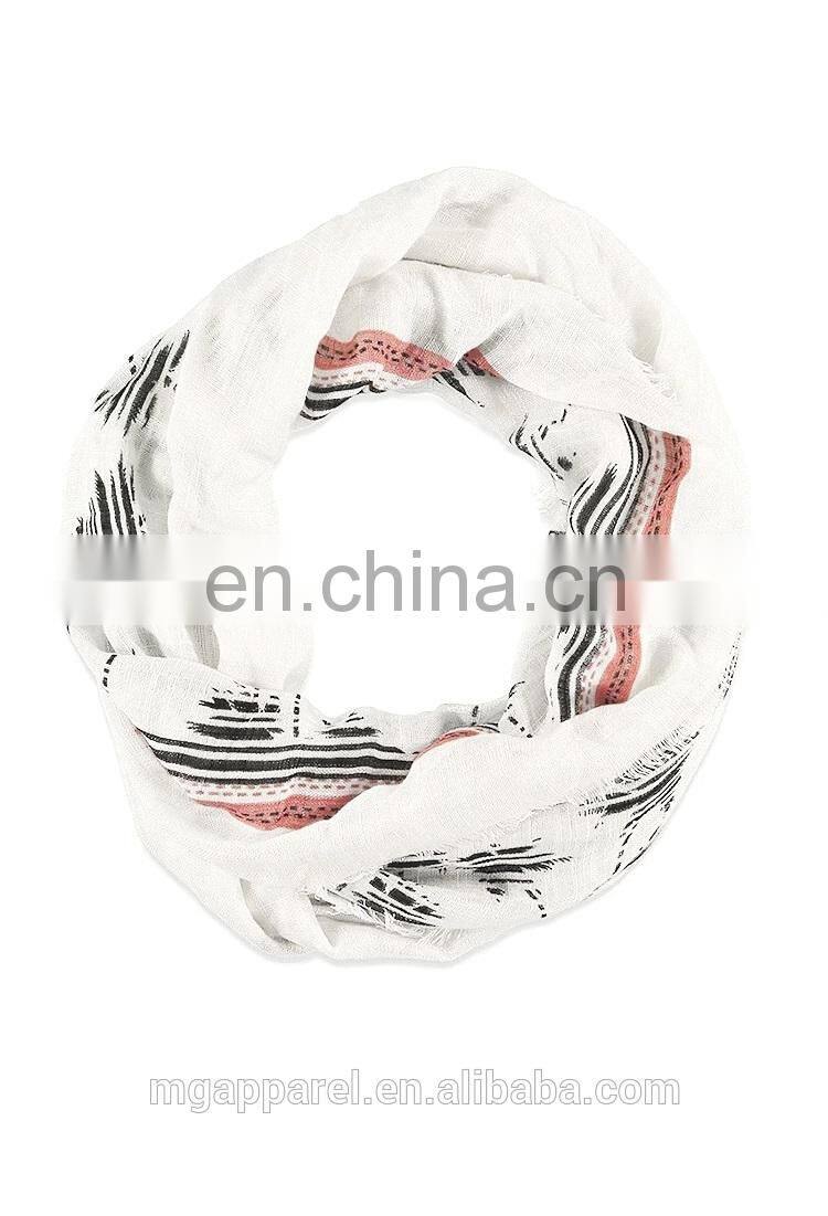 wholesale hot selling cheap price white scarf palm striped tree print scarf for women