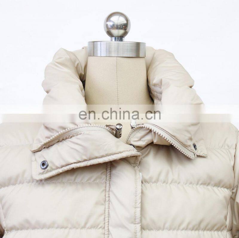 women high quality light long detachable hem down coat