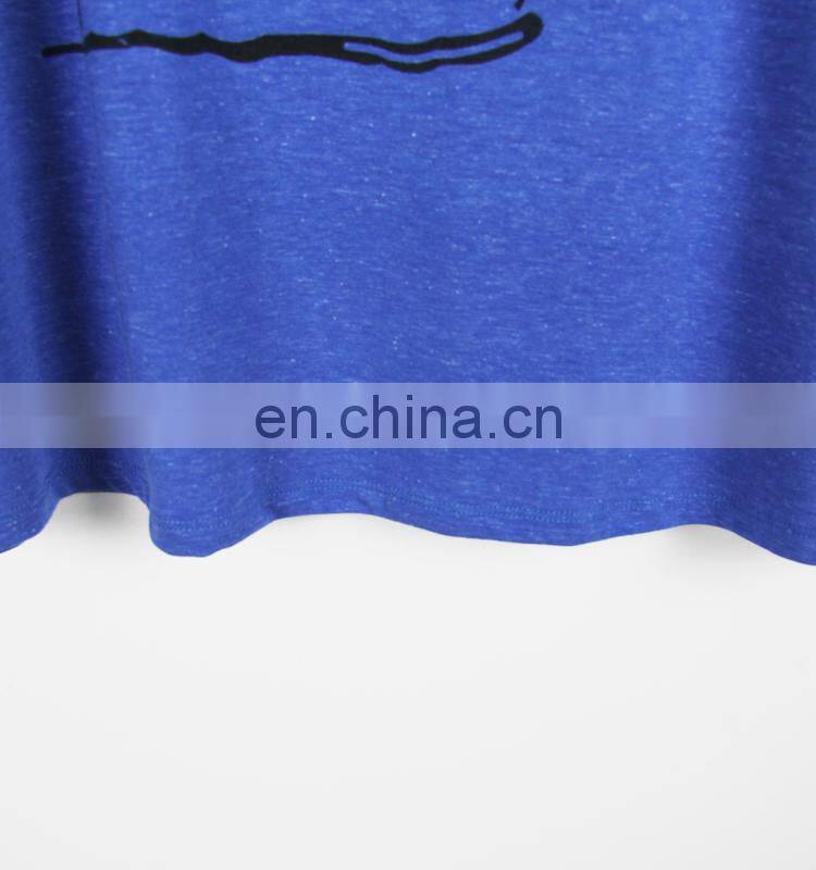 Blue print T-shirt for 2015 new products Bat sleeve