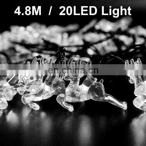 Solor Power Outdoor Indoor Garden Viewing Light 20LED Christmas Elk Light String for Wedding Courtyard Celebrate - Purple
