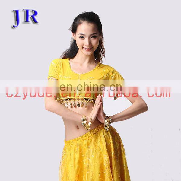 Egyptian style hanging coins belly dance costume top for women S-3008#