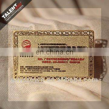 custom Luxury business VIP metal golden card for Restaurant promotion