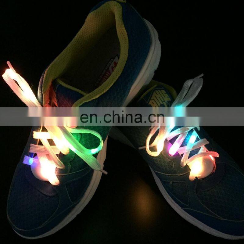 Fashion wholesale colorful platube elastic led shoelaces
