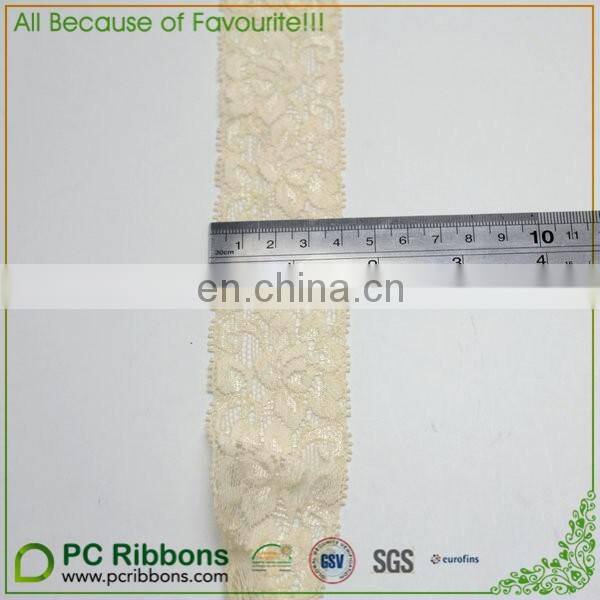 1.5" Fashion Elastic Nylon Spandex Ivory Lace Trim for underwear