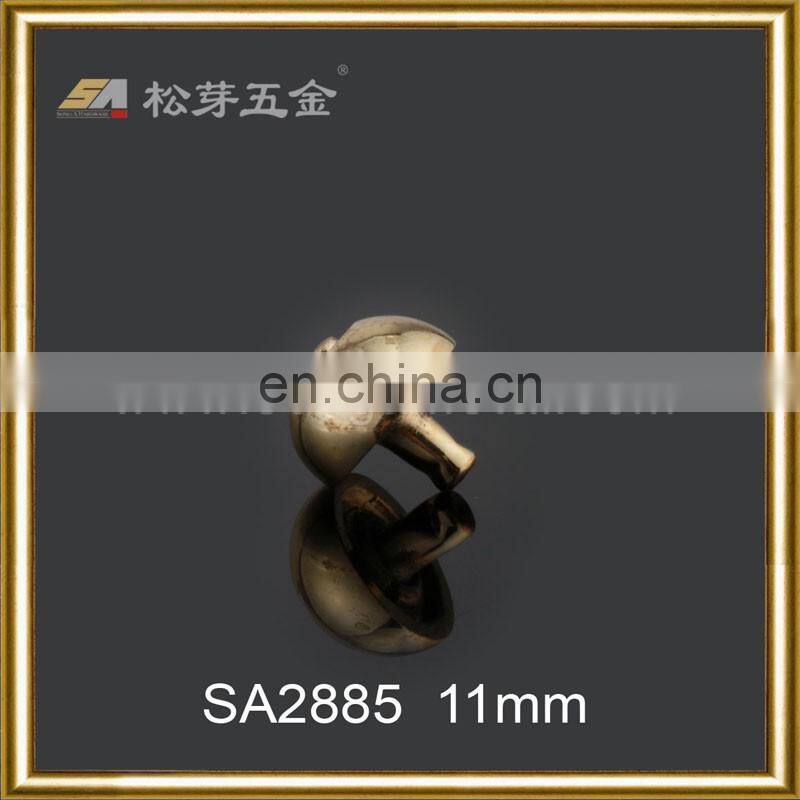 Dongguan hardware accessory metal purse rivets, mushroom head rivet new fashion 2016