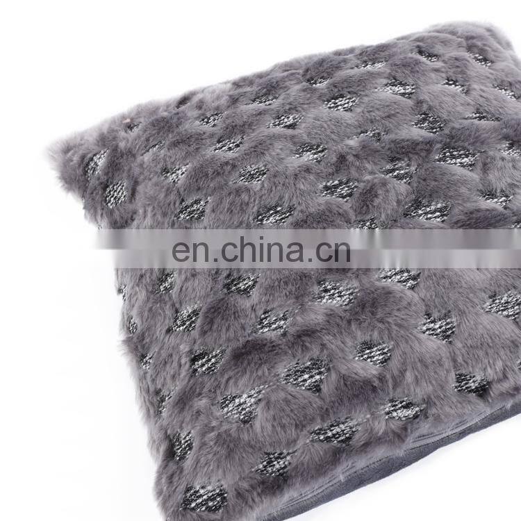 New style technology dark grey jacquard knitted woven decorative cushion cover