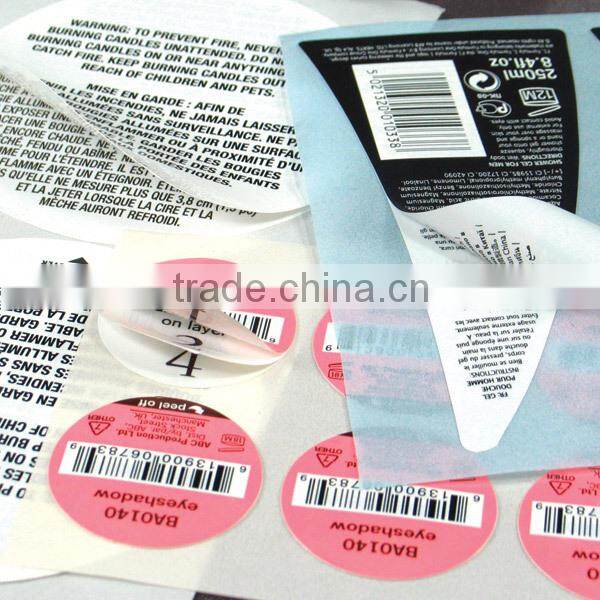 cosmetic fsc double layer label sticker