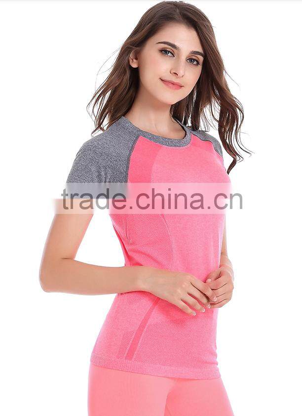 Factory price new women sports t shirts fitness and yoga bodysuit women sportswear