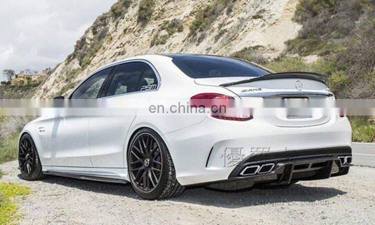 C63 Carbon Fiber rear wing for MB C-class W205 C63 to P-style carbon fiber C63 trunk spoiler fit for W205 C63 14-16y