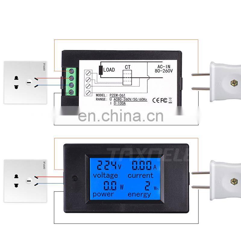AC80-360V 100A 20A Digital LCD Voltage Current Power Energy Meters indicator Voltmeter Ammeter Wattmeter Tester Detector TX-061
