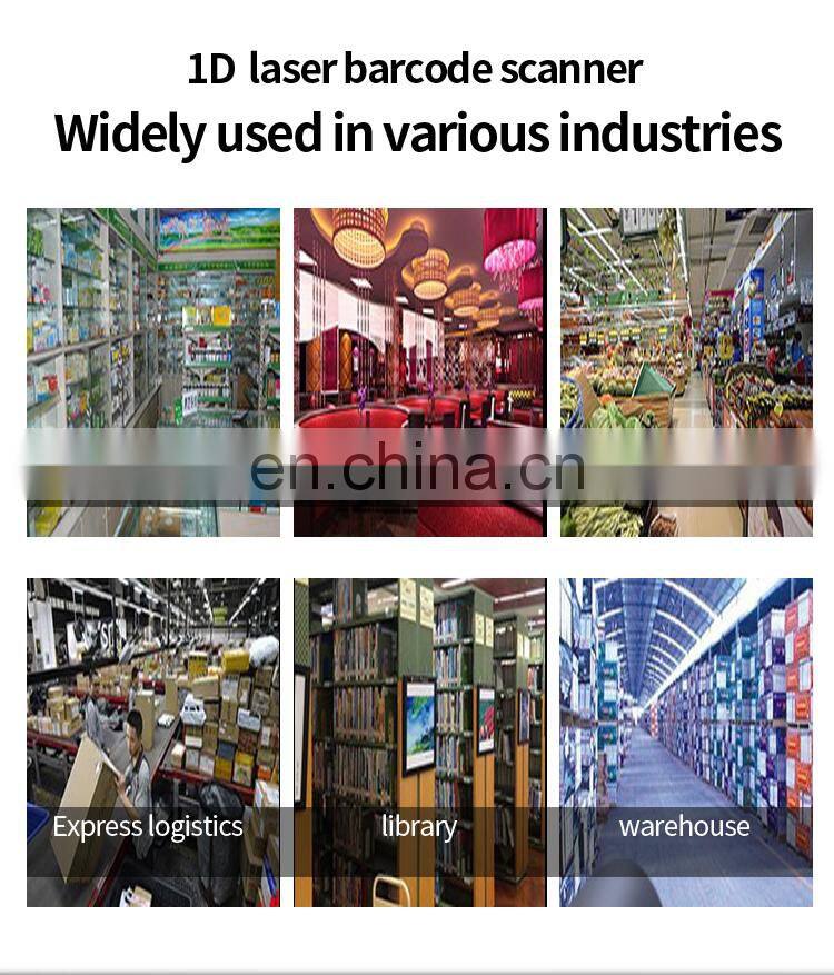 USB/RS232 Port Wired Laser Barcode Scanner 1D POS Code Reader Customize