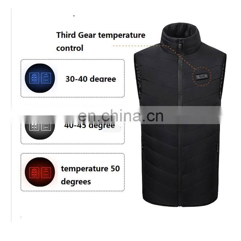 USD Smart Large Size Casual Stand Collar Heating Waistcoat