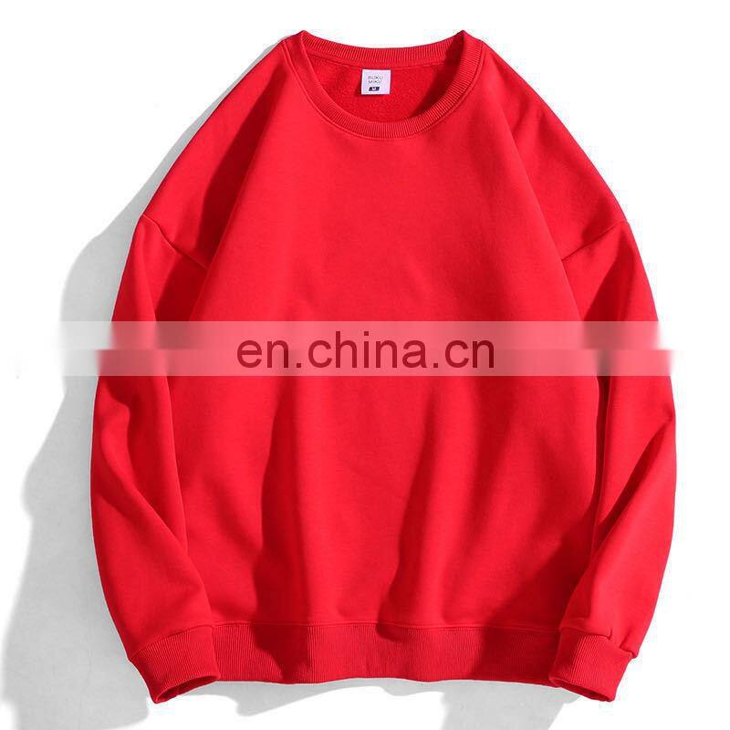 Manufacturer wholesale men's and women's fashion long-sleeved solid color round neck casual sports sweater pullover