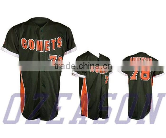 100% Polyester Full Dye Sublimation Blank Baseball Jersey