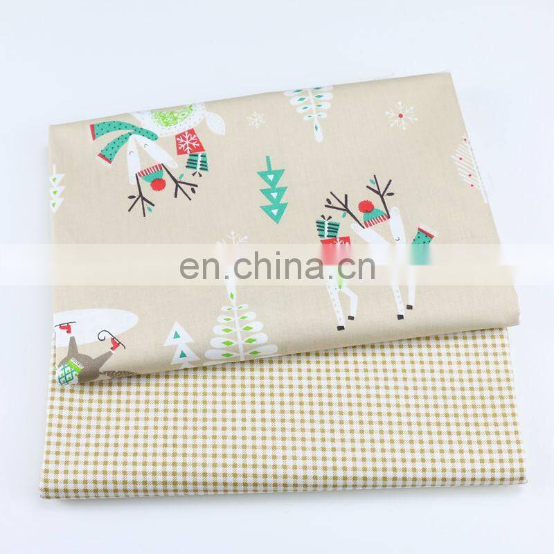 cartoon Christmas cloth scarf fox print baby quilt cover bed pure cotton fabric wholesale