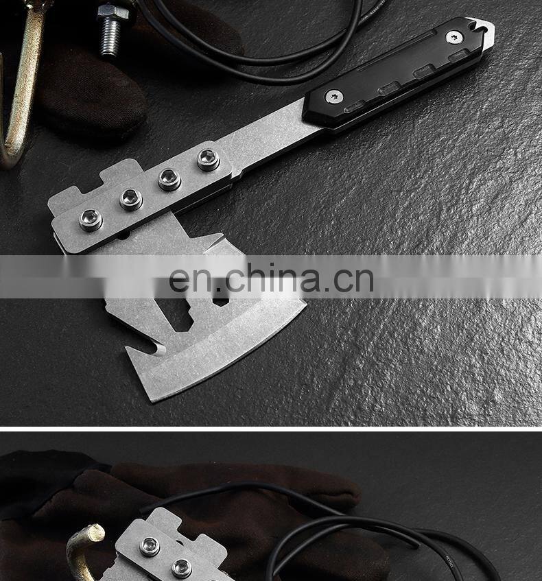 Field multi-tool axe knife high quality tactical axe solid wood handle with hexagonal hook rope factory direct sales