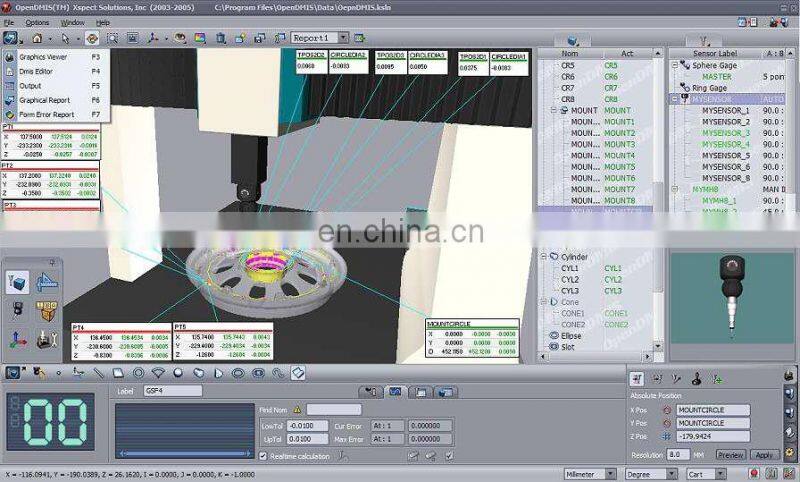 Professional Cnc Coordinate Measuring Machine with CE certificate
