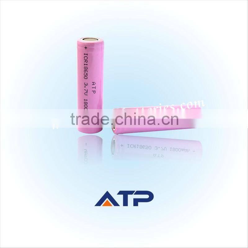 ICR18650 rechargeable li-ion battery 10A discharging current 1800mah