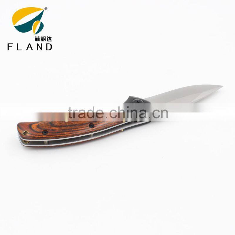 2015 good quality with rose wood handle stainless steel assisted knife