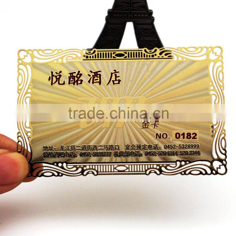 custom stainless steel gold plated egrave metal business card