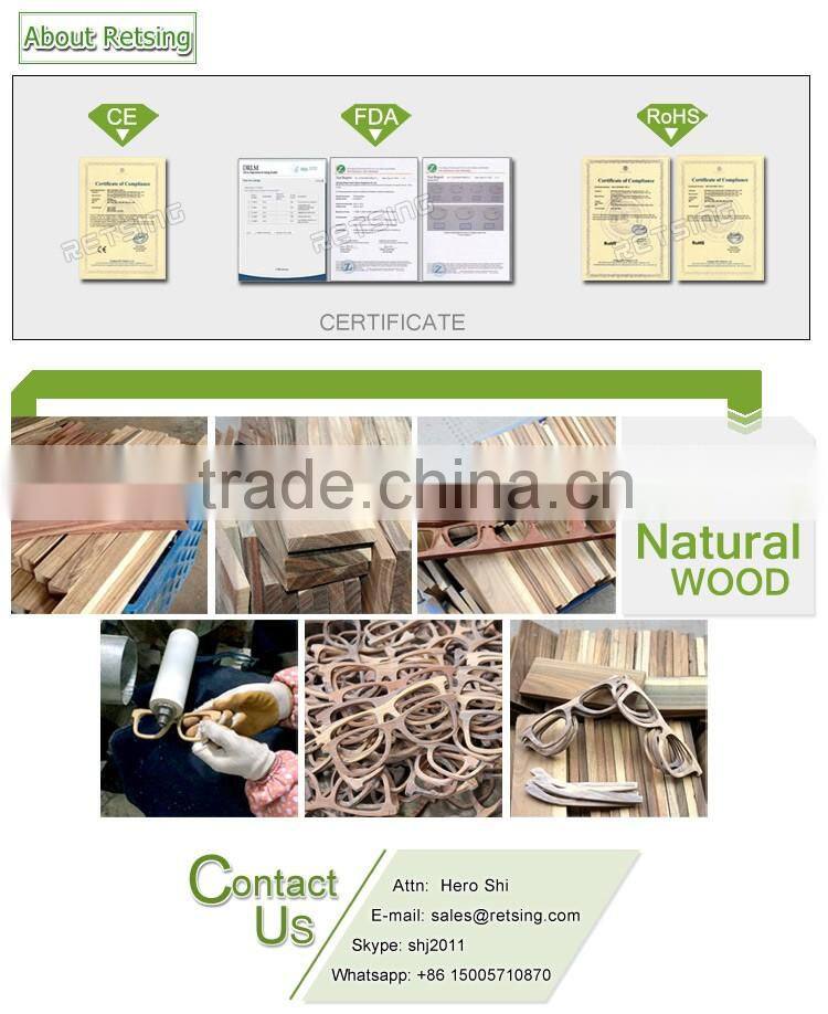 Plastic frame Bamboo arms sunglasses handmade, bamboo eyewear, bamboo sunglasses China