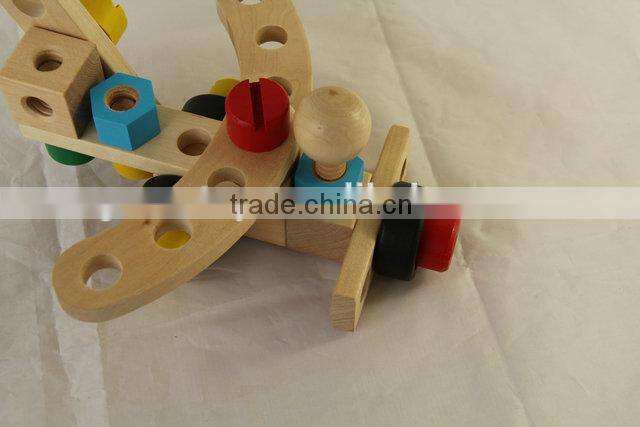 Alterable wooden screw toys ,wooden vehicles toy,wooden toy airplane
