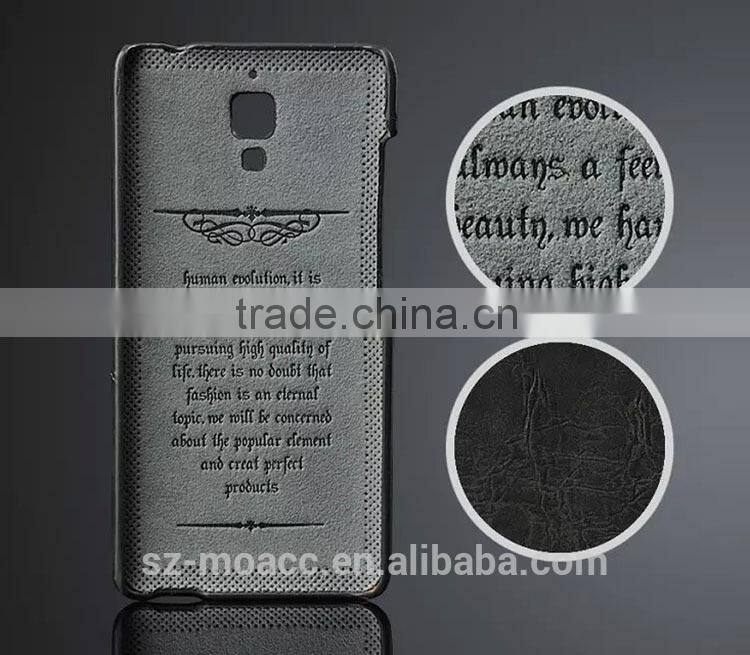 High Quality pu leather Back Cover case for xiaomi mi4