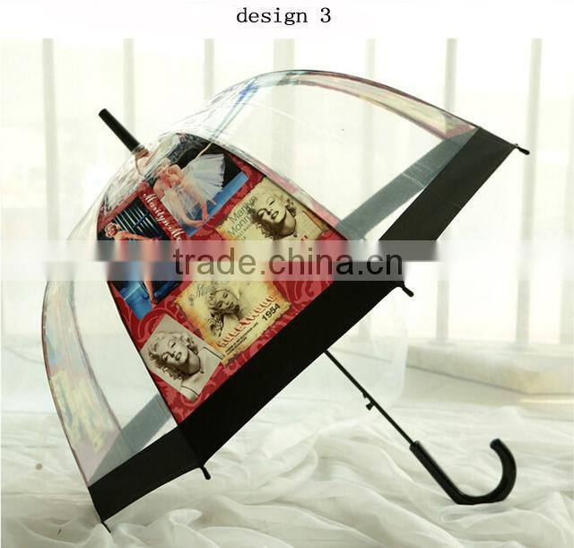 Fashion pvc transparent sex beautiful girl picture umbrella