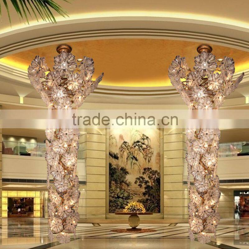 modern project light large chandelier top crystal led star ceiling light fixture