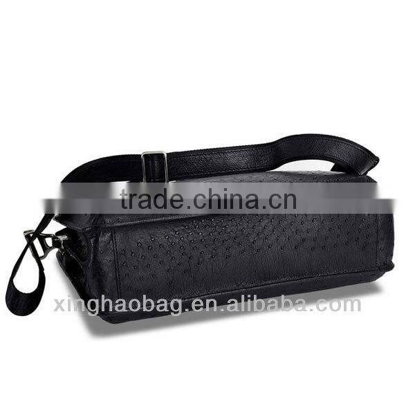 Hot sell 2014 ostrich leather men's office bag