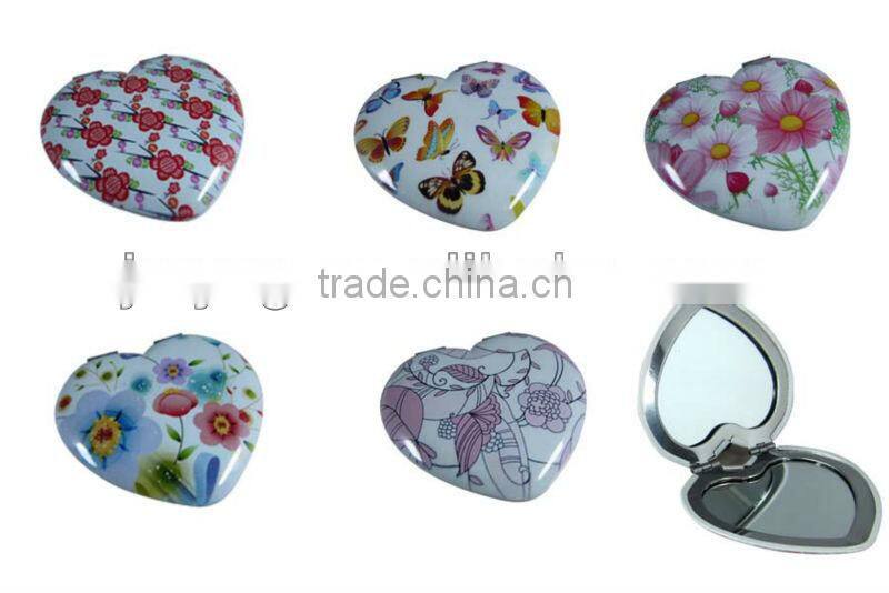 customized heart shape make up mirror