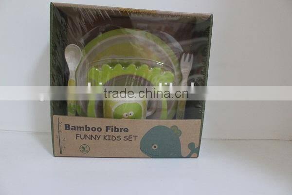 2015 hot selling natural melamine dinner set bamboo fibre kids dinner set