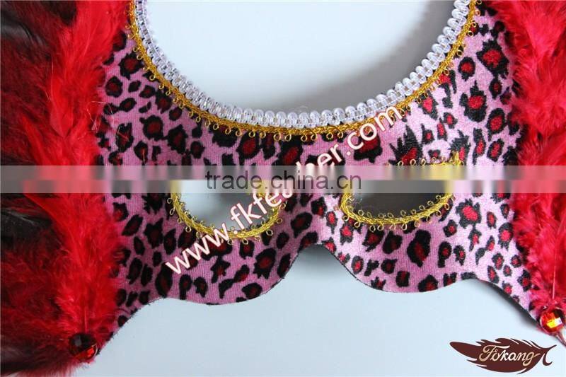 New Products 2016 Big Beautiful Design Red Cock Feather Mask And Venetian Mask For Birthday Party Mask Decoration