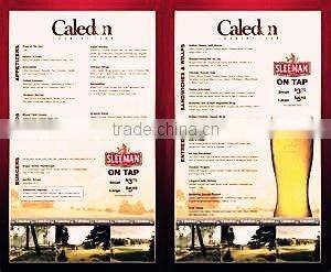 Fashionable Customed PVC Menu Book ,Menu Cover for Saloon Bar