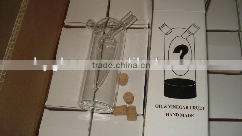 glass oil and vinegar cruet fish shape