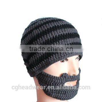 High Quality Pom Pom Cheap Custom beanie hat / knit hat / knit beard beanie hat
