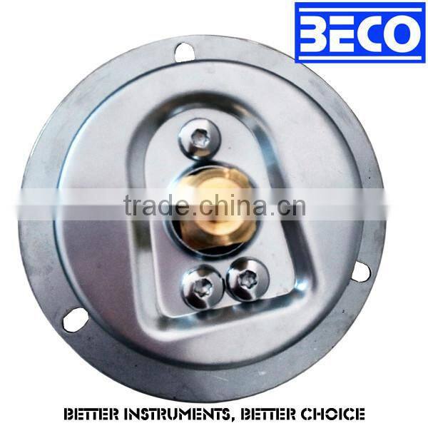 YTN-60BD oil filled vibration proof BAR gas pressure gauge with panel mounting flange