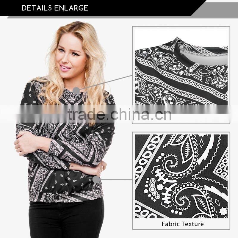 wholesale crew neck custom 3d printing sweatshirt no minimum