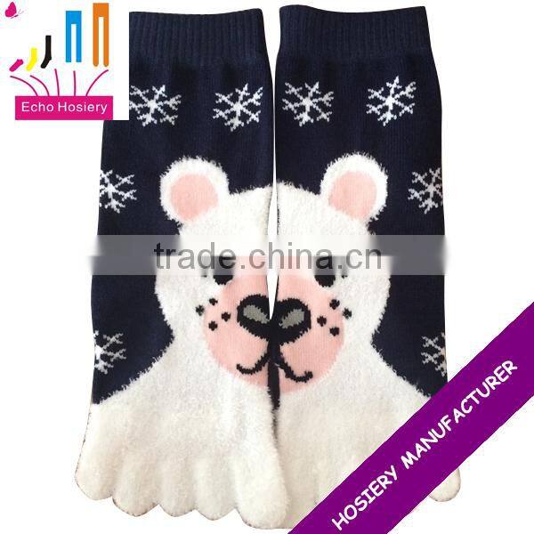 Two In One Five Toe Socks with Rabiit Cartoon