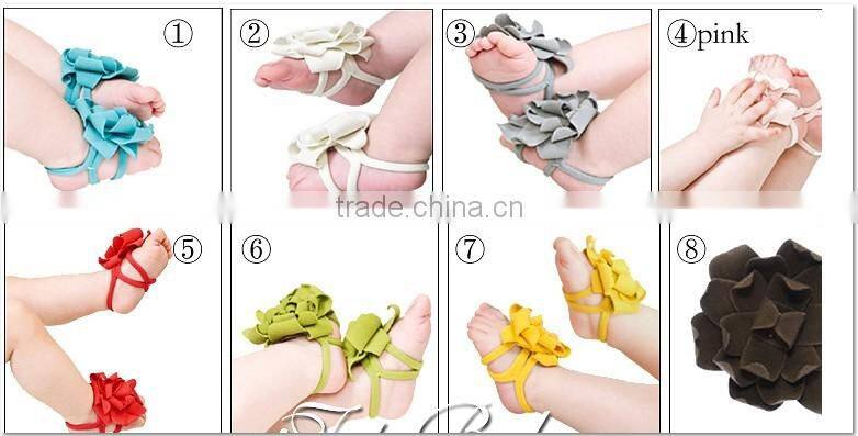 2015 cute baby Sandals baby Barefoot Sandals Foot Flower Foot