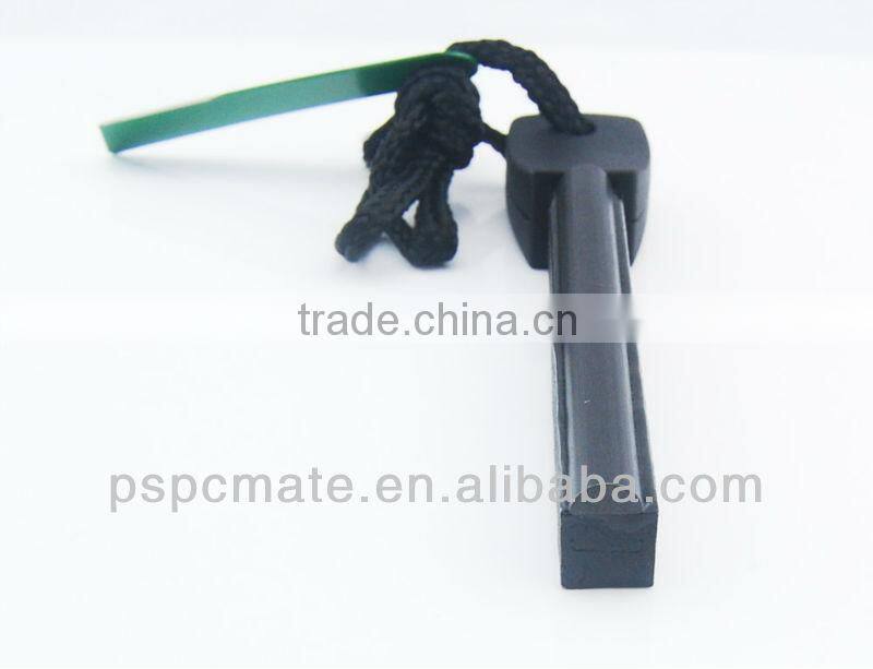Black Flint Fire Starter with Rope for Outdoor Survival
