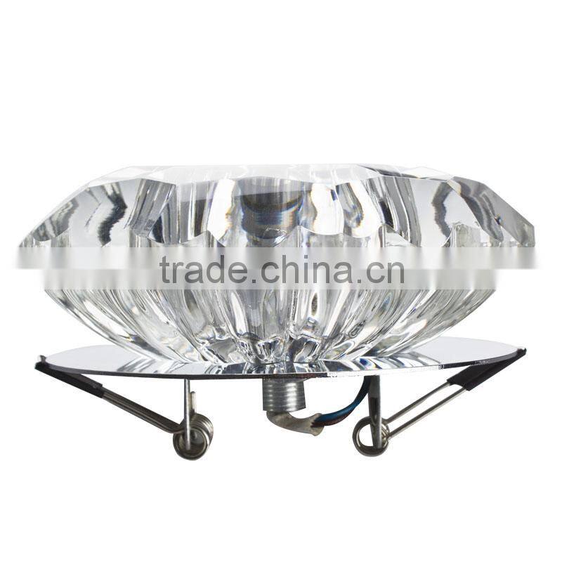 3W AC85-265V LED spot light 210LM Crystal shade +Stainless steel chassis for corridor washroom