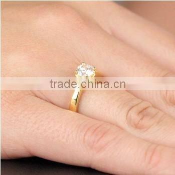JINSE 1 CT CZ Engagement Ring - Heart Setting Gold