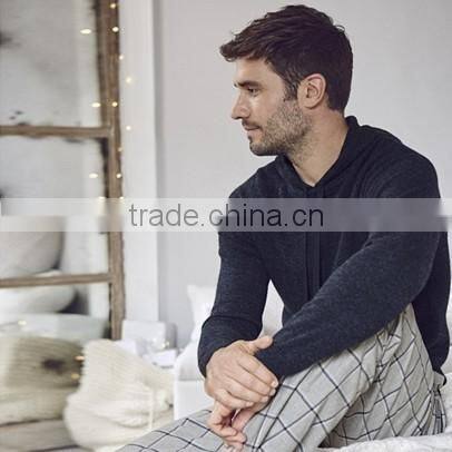 Spring Men's Knit Pajama Top Cheap Hooded Tee Shirt