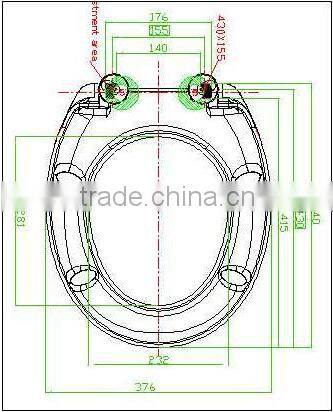 Duroplast toilet seat with lift off hinge
