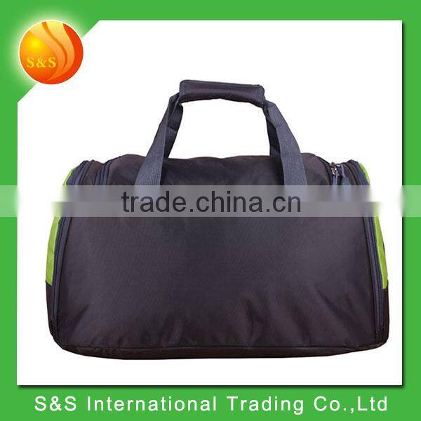 Customized large capacity sling handle sports gym bag with shoes compartment